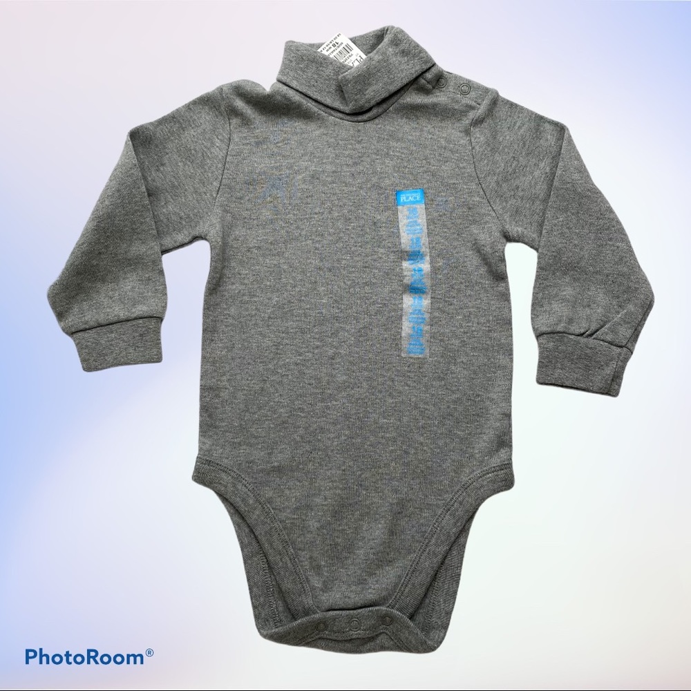 Childrens Place Toddler Grey Turtleneck Bodysuit